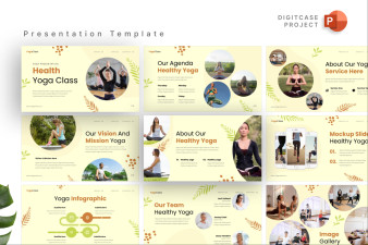 Fresh Yoga Health Class PowerPoint Template